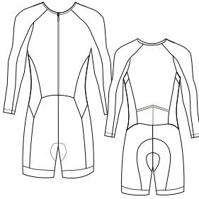 Moldes de confeccion para HOMBRES Una-Pieza Enterito Triatlon 9126
